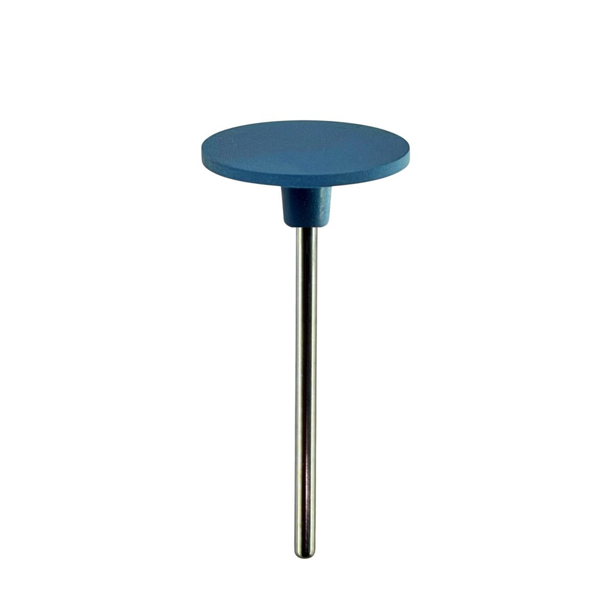 Pulidor de silicona abrasiva Disco fino 18x1mm | 🔵 Azul — Fino (F) — Acabado | Etapa 4 — Acabado y alto brillo | Titanio · Metales preciosos | HP 2,35 mm | SPIN tech