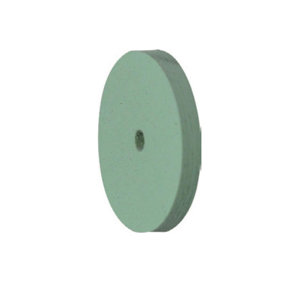 Pulidor de silicona abrasiva Disco tableta 22x3mm | 🟢 Verde — Medio (M) — Rectificado | Etapa 3 — Rectificado y pulido intermedio | Titanio · Metales preciosos | Sin mandril | SPIN tech