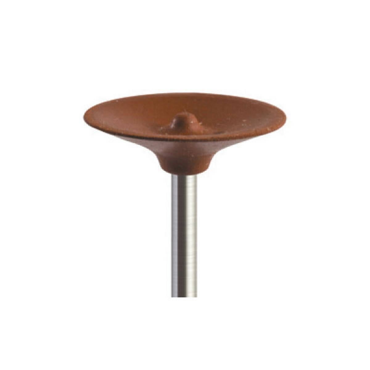 Pulidor de silicona abrasiva Disco plano 18x3mm | 🟤 Marrón — Duro (H) | Etapa 2 — Desbaste controlado | Titanio · Metales preciosos | HP 2,35 mm | SPIN tech