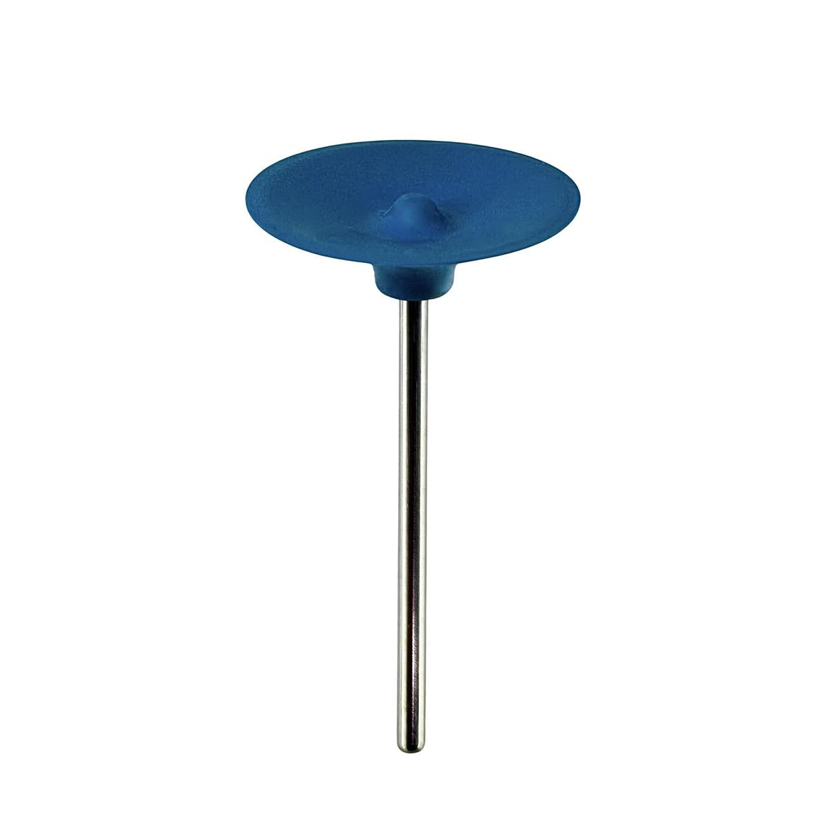 Pulidor de silicona abrasiva Disco plano 18x3mm | 🔵 Azul — Fino (F) — Acabado | Etapa 4 — Acabado y alto brillo | Titanio · Metales preciosos | HP 2,35 mm | SPIN tech