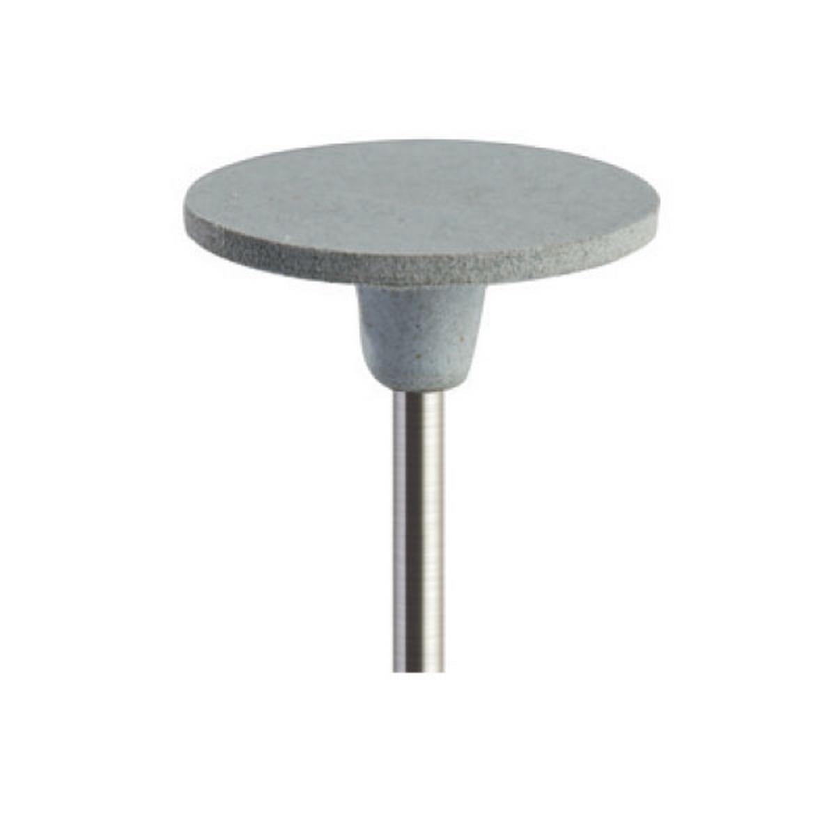 Pulidor de goma silicona Disco fino 18x1mm | ⚫ Gris — Duro (H) — Desbaste y contorneado | Etapa 1 — Desbaste y contorneado | Zirconio verde · Cerámica | HP 2,35 mm | SPIN tech