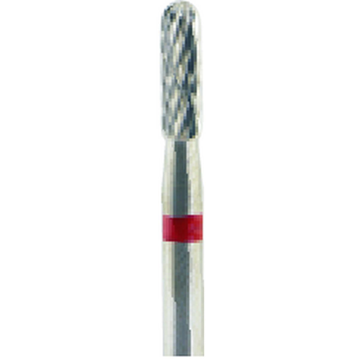 Fresa carburo de tungsteno Cilindro redondeado 8x2,3mm | 🔴 Rojo — Fino (F) | HP 2,35 mm | SPIN tech