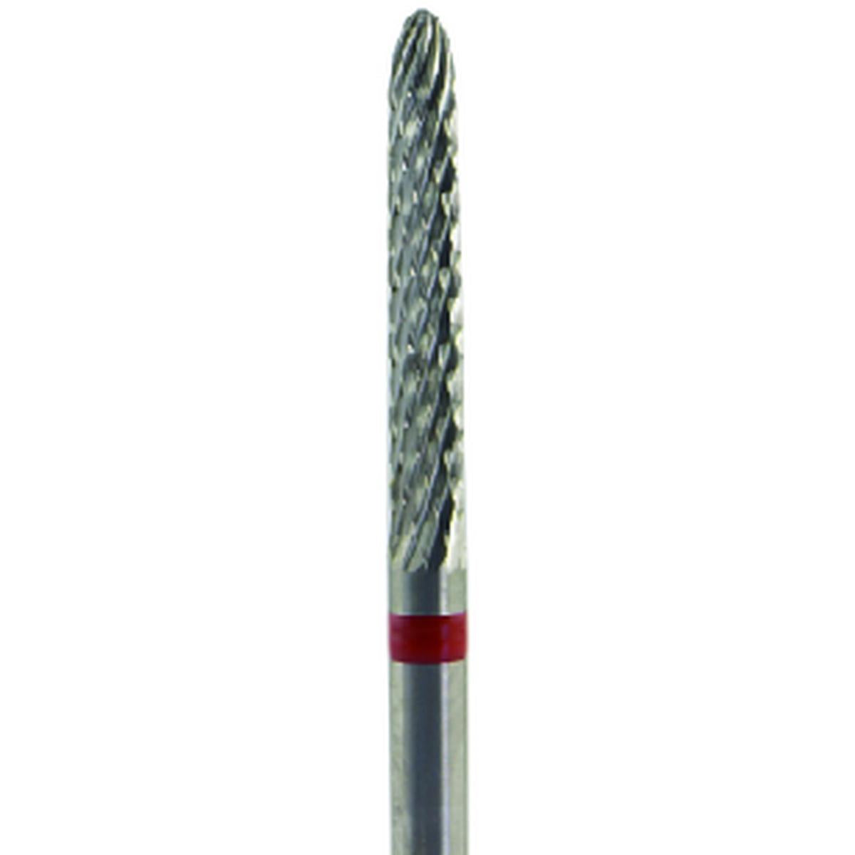 Fresa carburo de tungsteno Cilindro puntiagudo 16x2,3mm | 🔴 Rojo — Fino (F) | HP 2,35 mm | SPIN tech