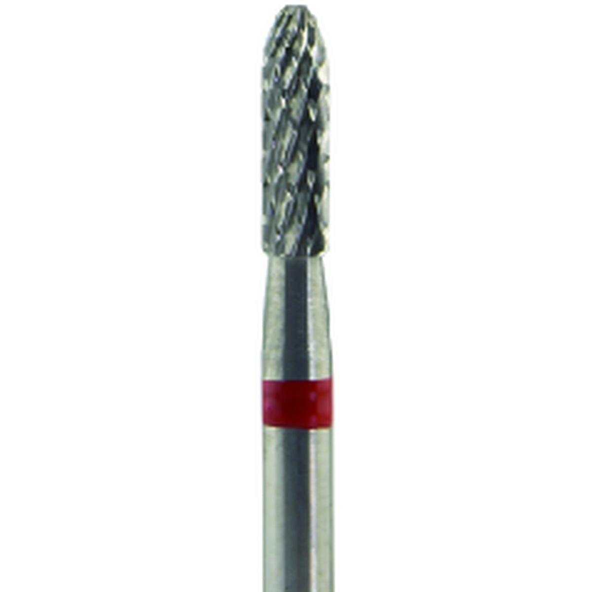 Fresa carburo de tungsteno Cilindro redondeado 8x2,3mm | 🔴 Rojo — Fino (F) | HP 2,35 mm | SPIN tech