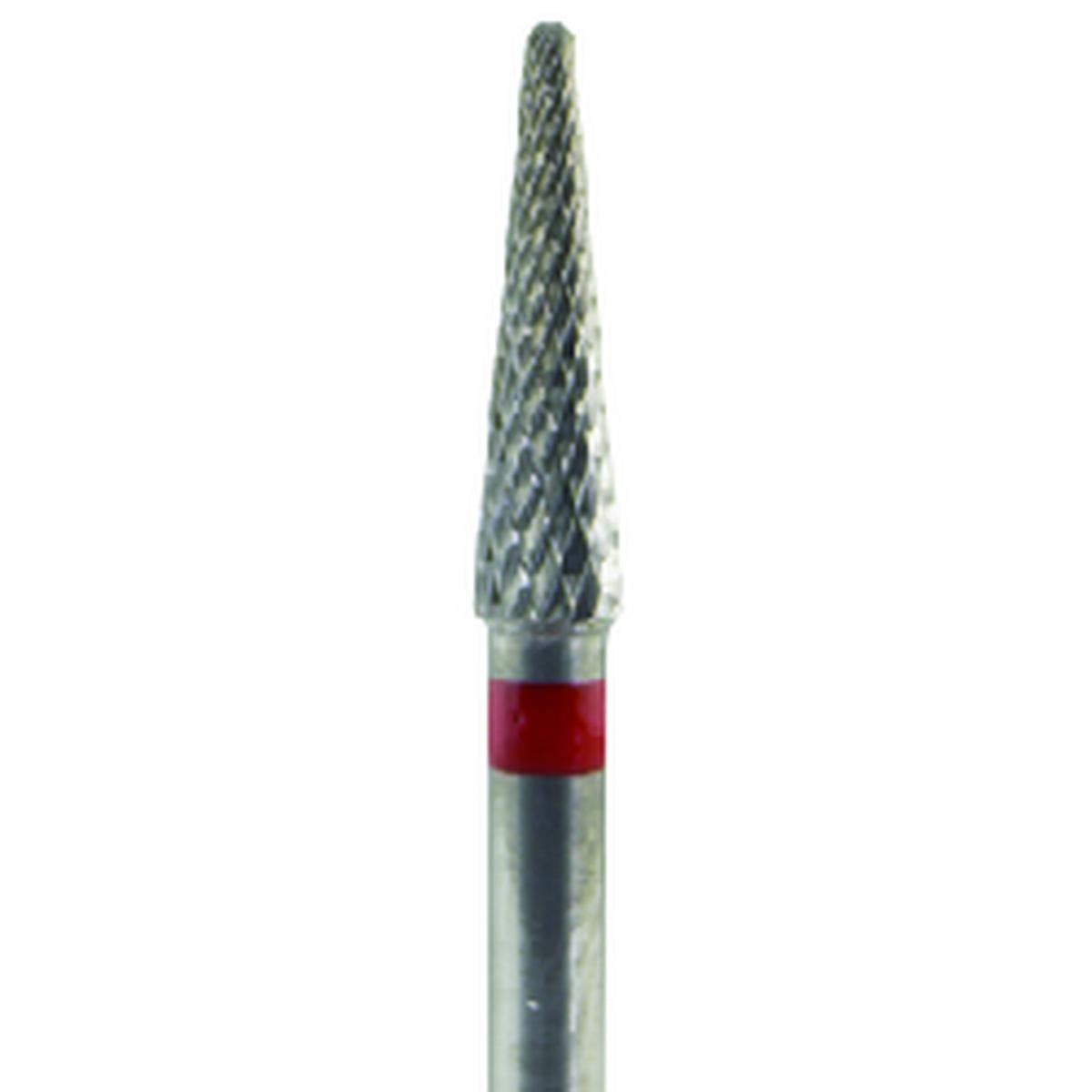 Fresa carburo de tungsteno Cono mediano 11,5x3,1mm | 🔴 Rojo — Fino (F) | HP 2,35 mm | SPIN tech