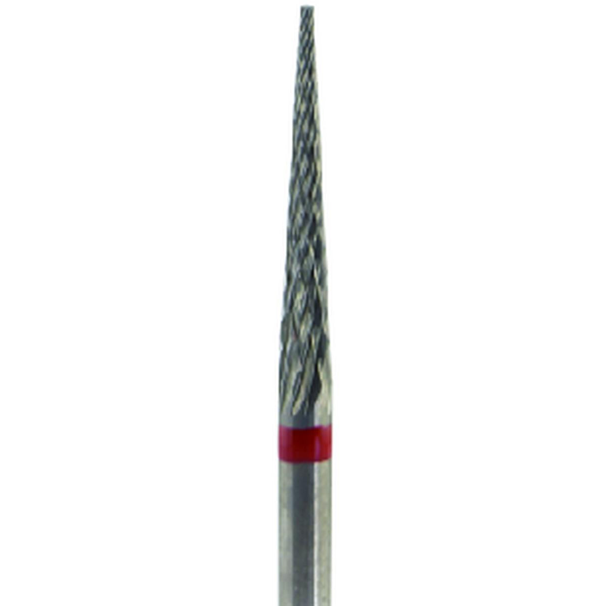 Fresa carburo de tungsteno Cono puntiagudo 17x2,3mm | 🔴 Rojo — Fino (F) | HP 2,35 mm | SPIN tech