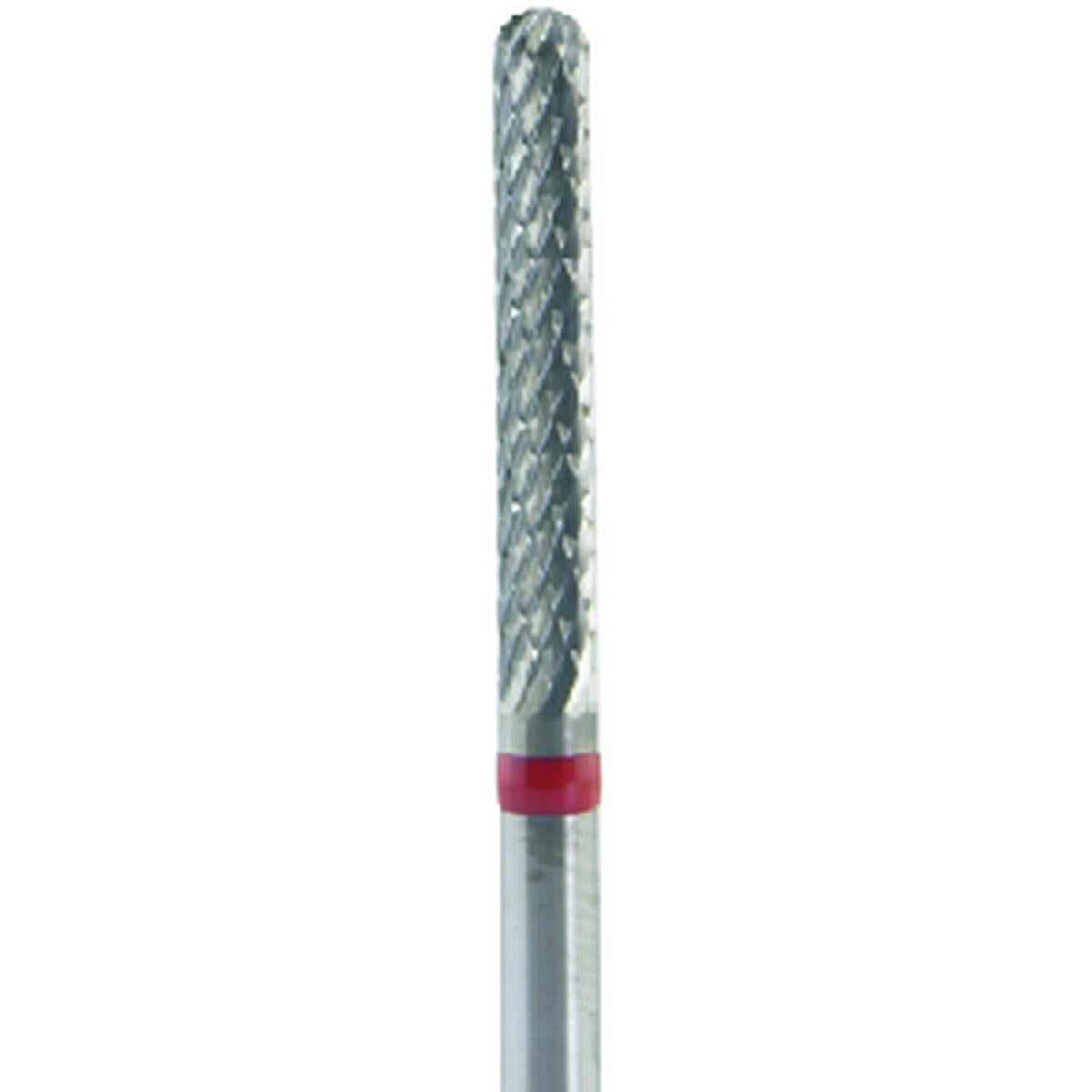 Fresa carburo de tungsteno Cilindro redondeado 16x2,3mm | 🔴 Rojo — Fino (F) | HP 2,35 mm | SPIN tech