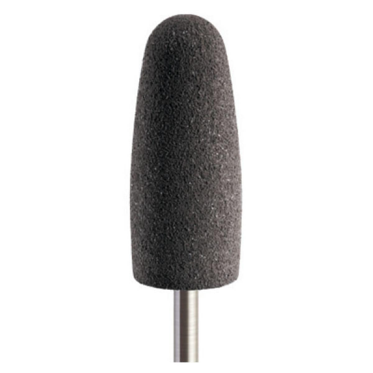 Pulidor de goma silicona Bala redondeada 10x24mm | ⚫ Gris — Medio (M) — Rectificado | Etapa 2 — Rectificado y pulido intermedio | Acrílico · PMMA · Plástico técnico | HP 2,35 mm | SPIN tech