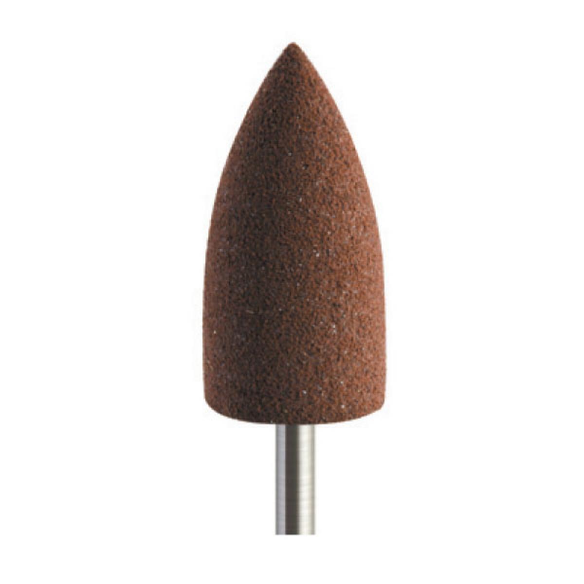 Pulidor de goma silicona Bala puntiaguda mediana 10x20mm | 🟤 Marrón — Muy duro (XH) — Desbaste agresivo | Etapa 1 — Desbaste agresivo | Acrílico · PMMA · Plástico técnico | HP 2,35 mm | SPIN tech