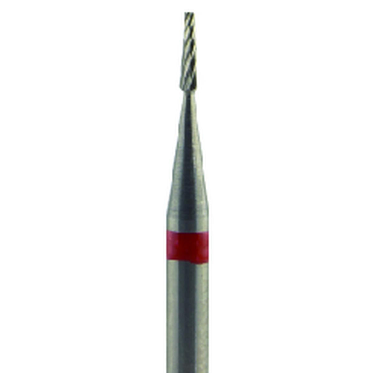 Fresa carburo de tungsteno Cono fino pequeño 4x0,9mm | 🔴 Rojo — Fino (F) | HP 2,35 mm | SPIN tech