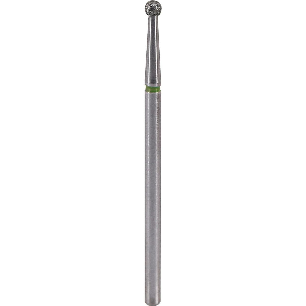 Fresa de diamante Bola 2,3x1,9mm | 🟢 Verde Grano grueso ~125–150 μm | HP 2,35 mm | SPIN tech