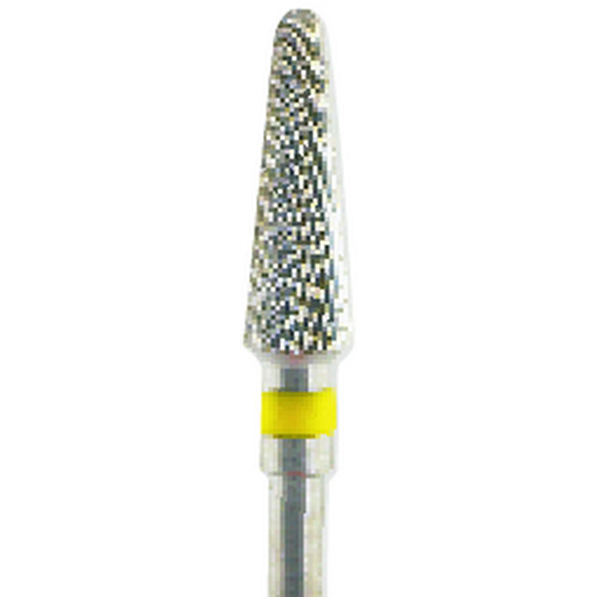 Fresa carburo de tungsteno Cono redondeado 14x4,5mm | 🟡 Amarillo — Extra fino (XF) | HP 2,35 mm | SPIN tech