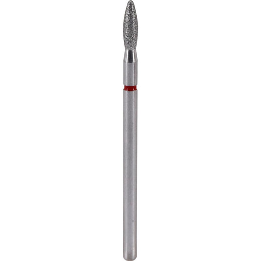 Fresa de diamante Oliva 2,5x8mm | 🔴 Rojo Grano fino ~50–63 μm | HP 2,35 mm | SPIN tech