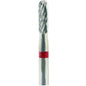 Fresa carburo de tungsteno Cilindro redondeado 8x2,3mm | 🔴 Rojo — Fino (F) | HP 2,35 mm | SPIN tech