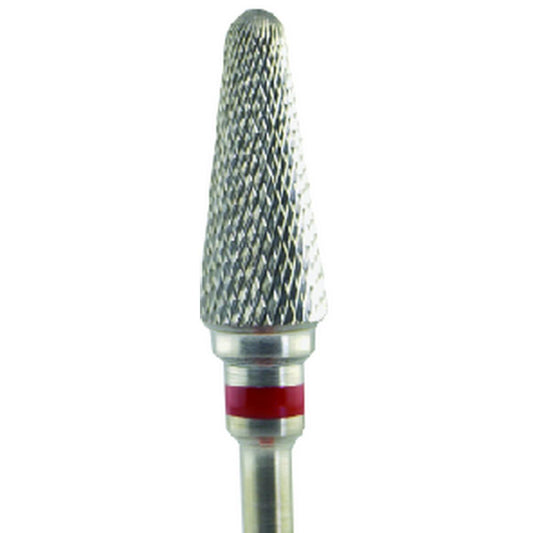 Fresa carburo de tungsteno Cono redondeado grande 15x6mm | 🔴 Rojo — Fino (F) | HP 2,35 mm | SPIN tech