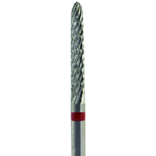 Fresa carburo de tungsteno Cilindro puntiagudo 16x2,3mm | 🔴 Rojo — Fino (F) | HP 2,35 mm | SPIN tech