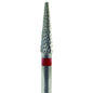Fresa carburo de tungsteno Cono mediano 11,5x3,1mm | 🔴 Rojo — Fino (F) | HP 2,35 mm | SPIN tech