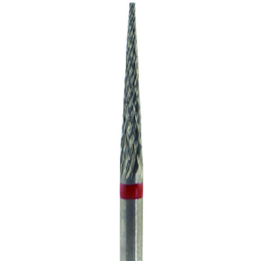 Fresa carburo de tungsteno Cono puntiagudo 17x2,3mm | 🔴 Rojo — Fino (F) | HP 2,35 mm | SPIN tech
