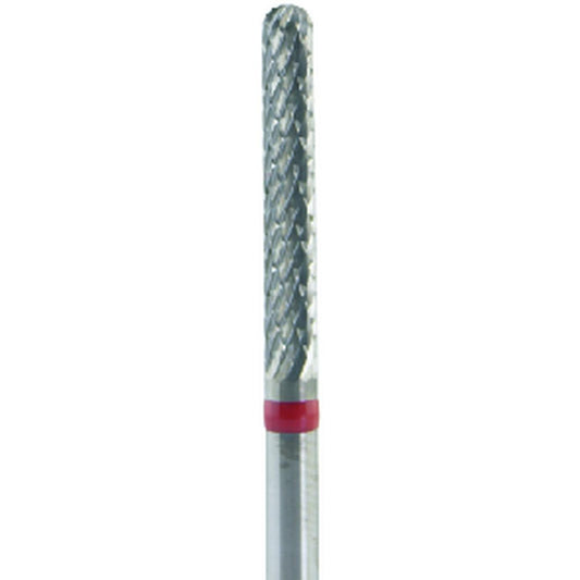 Fresa carburo de tungsteno Cilindro redondeado 16x2,3mm | 🔴 Rojo — Fino (F) | HP 2,35 mm | SPIN tech