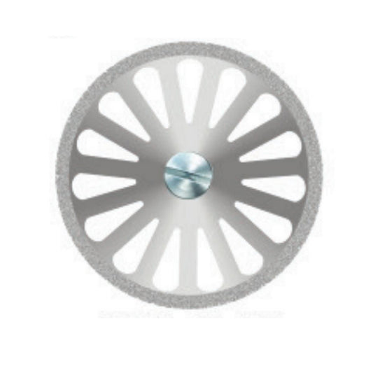Disco de separación diamante ∅22mm × 0,2mm | Perforación radial al centro | Ultrafino — máxima precisión | Sin mandril | Canto recubierto | SPIN tech