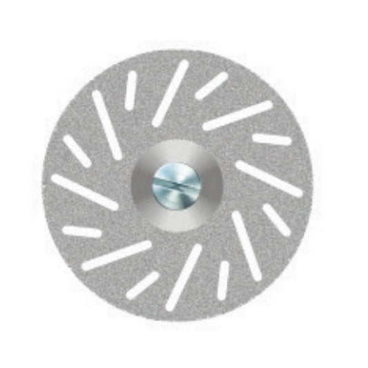 Disco de separación diamante ∅22mm × 0,2mm | Perforación diagonal | Ultrafino — máxima precisión | Sin mandril | SPIN tech