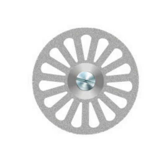 Disco de separación diamante ∅22mm × 0,2mm | Perforación radial al centro | Ultrafino — máxima precisión | Sin mandril | SPIN tech