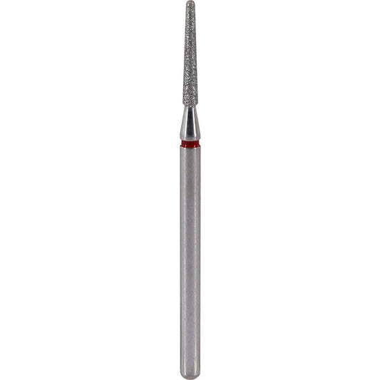 Fresa de diamante Cono redondeado 1,8x12mm | 🔴 Rojo Grano fino ~50–63 μm | HP 2,35 mm | SPIN tech