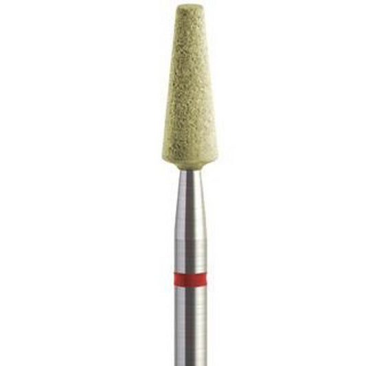 Piedra abrasiva ZrO₂ Cono mediano 4x10,5mm | 🟡 Amarillo — Aglomerado semiduro | HP 2,35 mm | SPIN tech