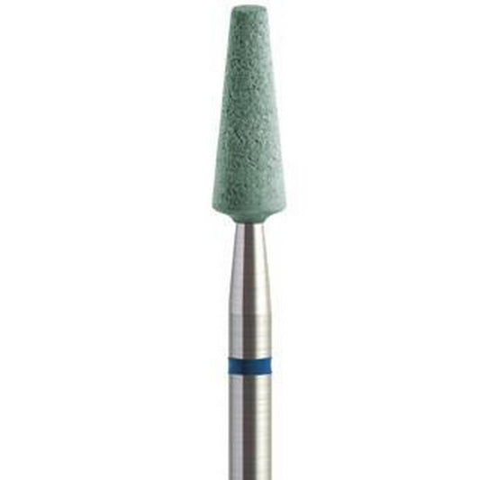Piedra abrasiva ZrO₂ Cono punta roma 4x10,5mm | 🟢 Verde — Aglomerado duro | HP 2,35 mm | SPIN tech