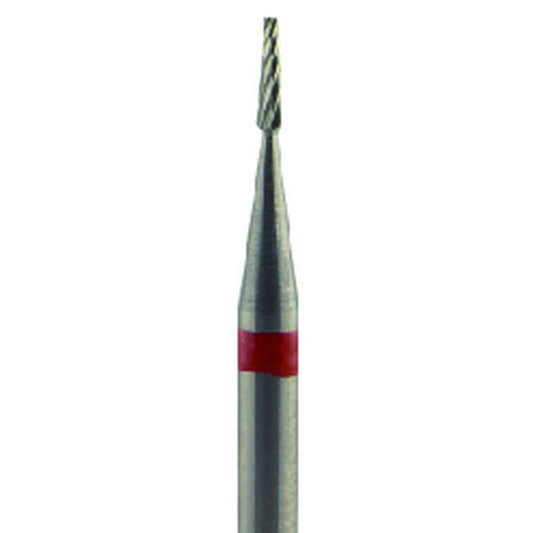 Fresa carburo de tungsteno Cono fino pequeño 4x0,9mm | 🔴 Rojo — Fino (F) | HP 2,35 mm | SPIN tech
