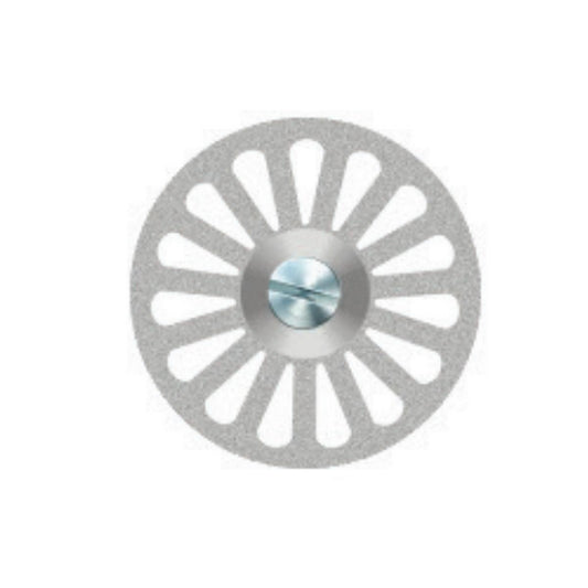 Disco de separación diamante ∅19mm × 0,2mm | Perforación radial al centro | Ultrafino — máxima precisión | Sin mandril | SPIN tech