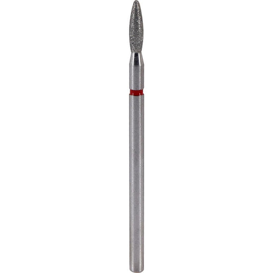 Fresa de diamante Llama 2,3x8mm | 🔴 Rojo Grano fino ~50–63 μm | HP 2,35 mm | SPIN tech